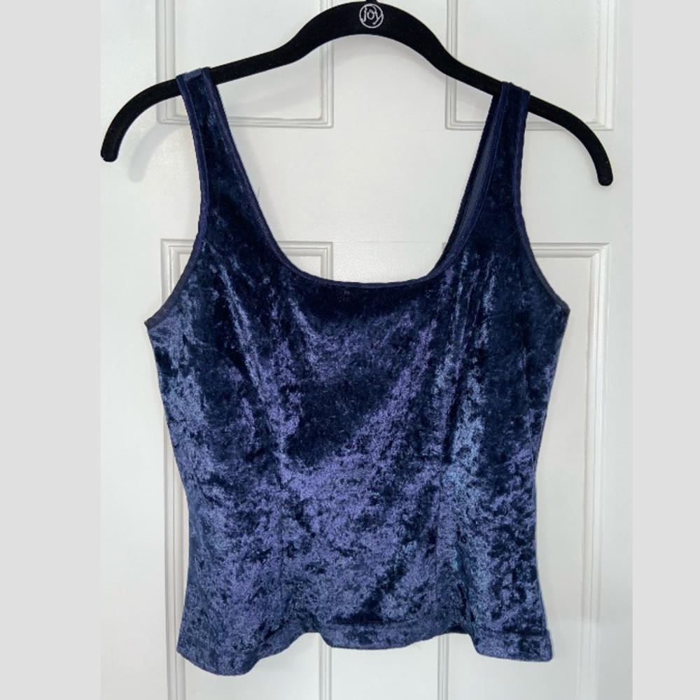 vintage 90s Victoria’s Secret navy blue velvet top